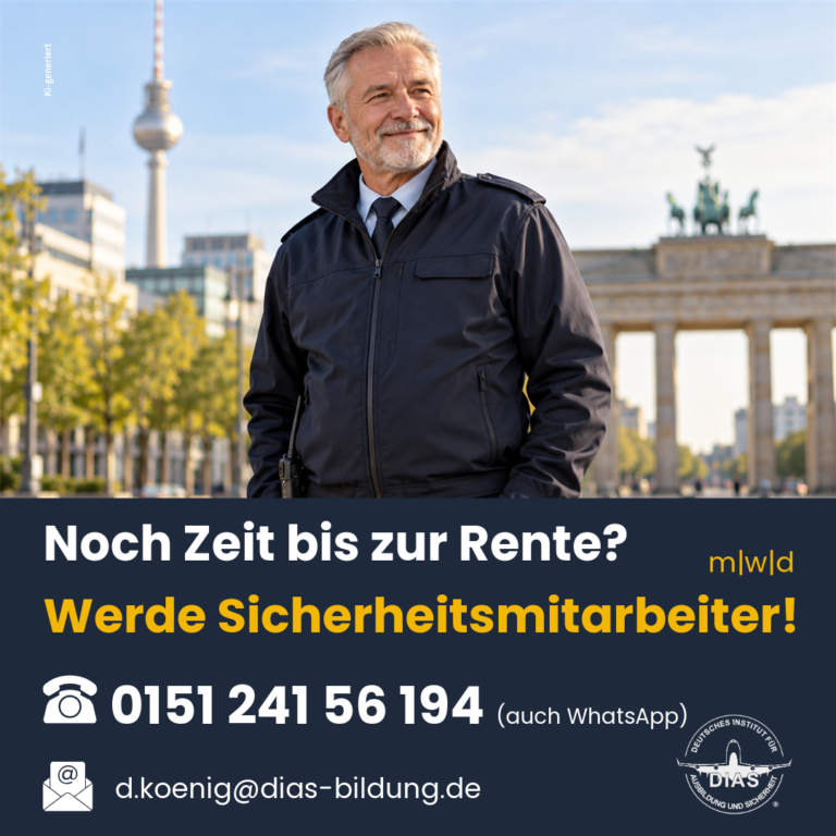DIAS Bildung Berlin sucht Mitarbeiter Security Quereinstieg